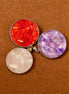 Steel Cased Pendant Round – 12 Assorted Gemstone Chips & Shells