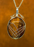 Tiger Eye Gemstone Necklace – Swirl Wrapped Pendant