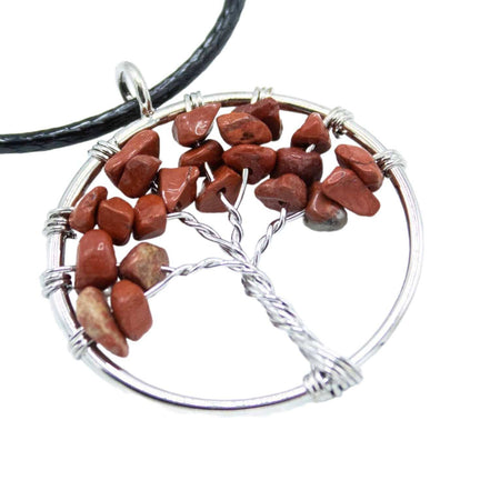 Tree of Life Pendant - Red Jasper