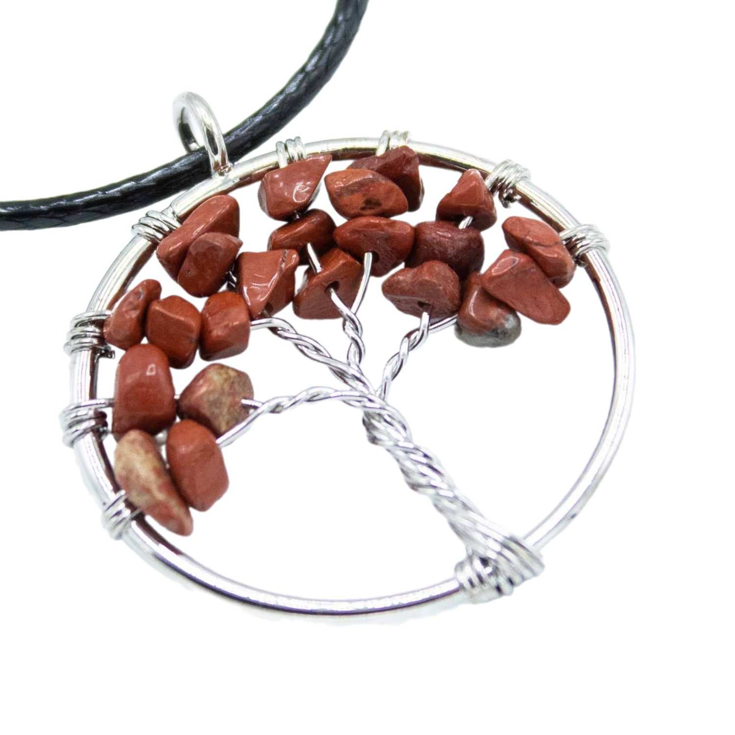 Tree of Life Pendant - Red Jasper