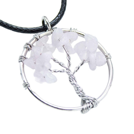Tree of Life Pendant - Rose Quartz