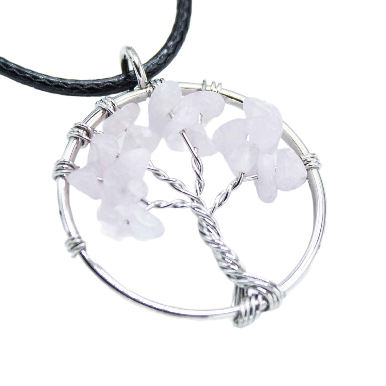 Tree of Life Pendant - Rose Quartz