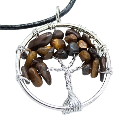 Tree of Life Pendant - Tiger Eye