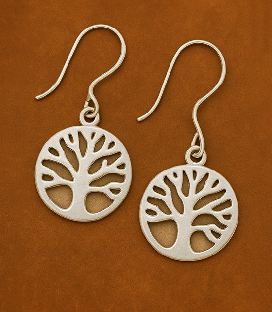 Tree of Life Silver Earrings 15mm – Mother of Pearl