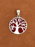Tree of Life Silver Pendant 22mm – Coral Effect