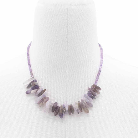 Amethyst Gemstone Necklace – Longstone Pendant Design