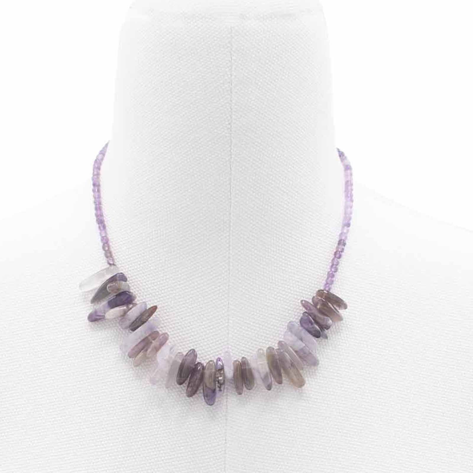 Amethyst Gemstone Necklace – Longstone Pendant Design