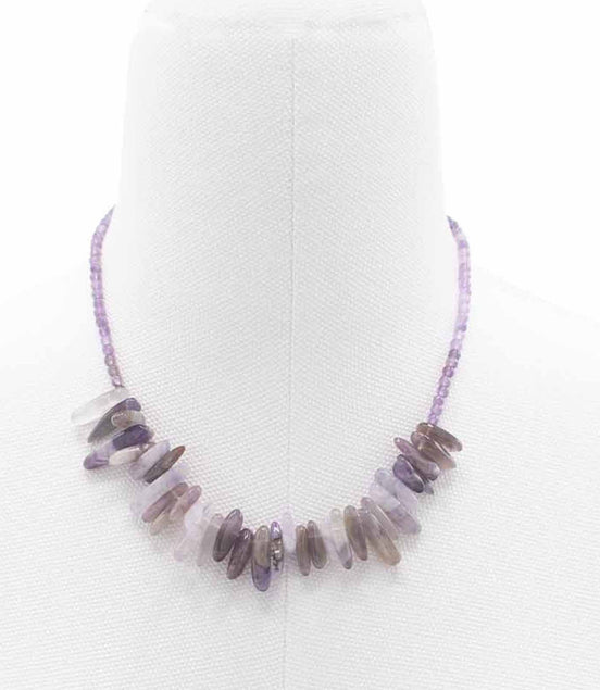 Amethyst Gemstone Necklace – Longstone Pendant Design