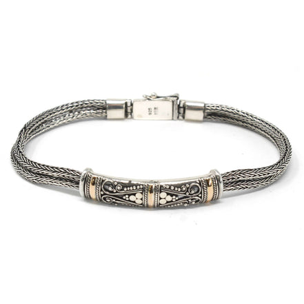 Silver & Gold Bracelet – Unisex Twin Chain