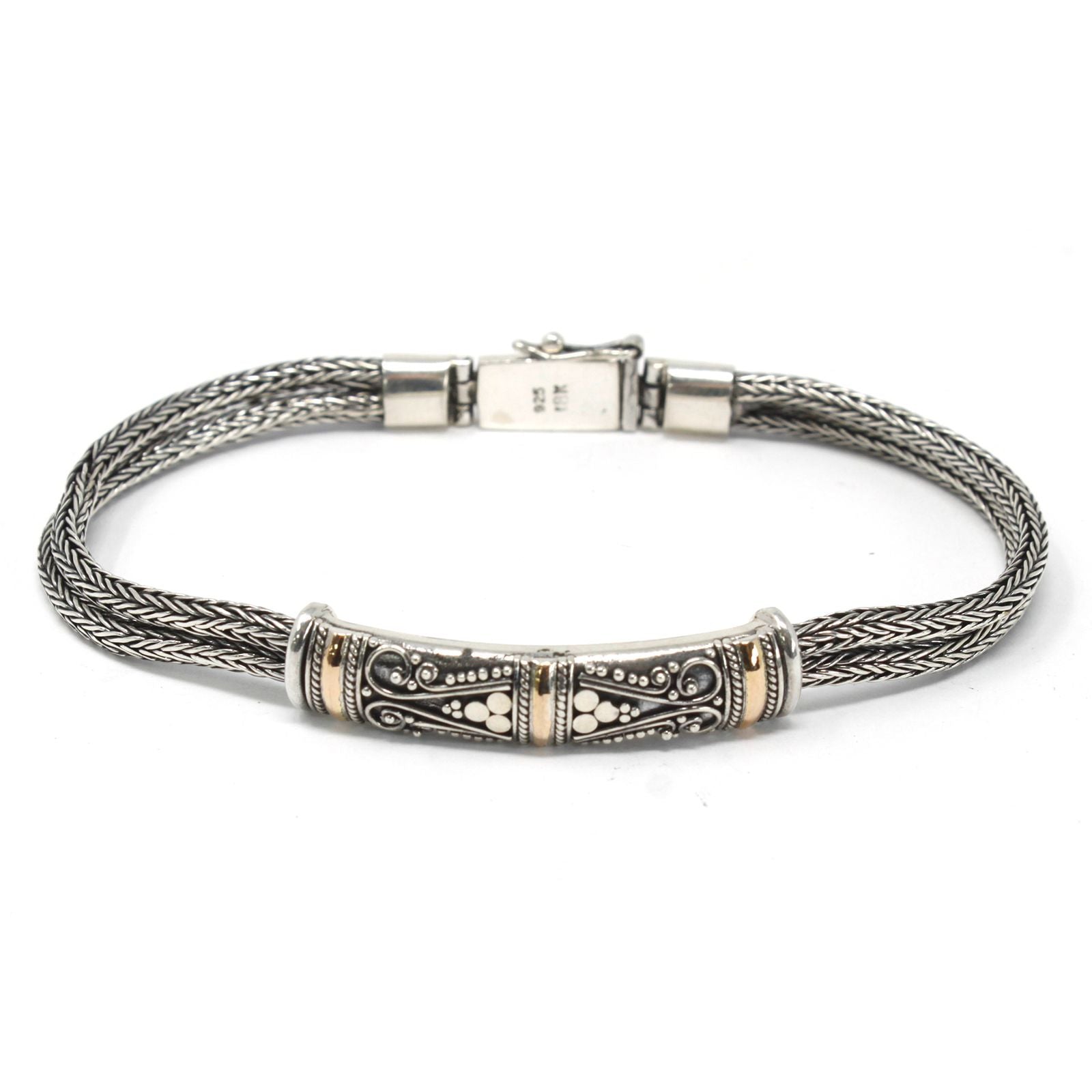 Silver & Gold Bracelet – Unisex Twin Chain