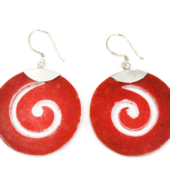 925 Silver Earrings – Scroll Design