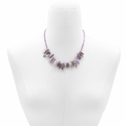 Amethyst Gemstone Necklace – Longstone Pendant Design