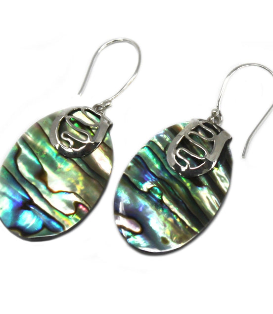 Shell & Silver Earrings for Women – Abalone Design