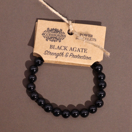 Power Bracelet – Black Agate Natural Gemstone