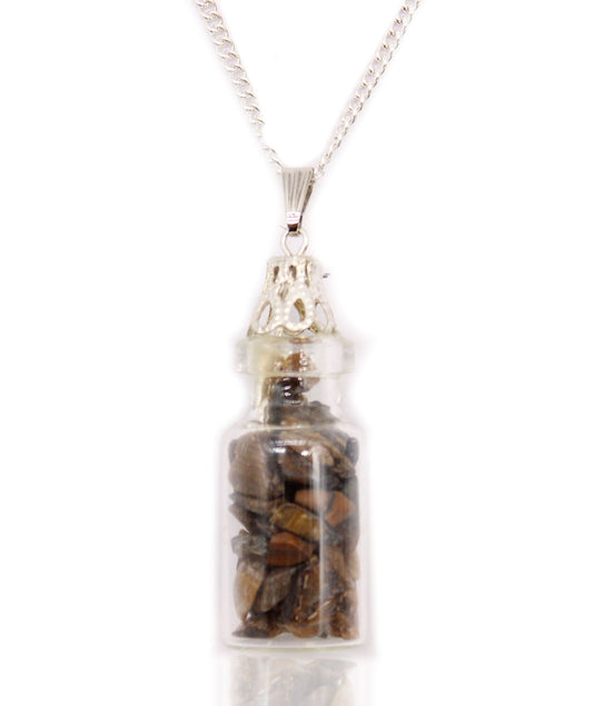 Bottled Gemstones Necklace – Tiger Eye