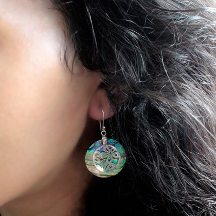Silver Earrings for Women – Flower Abalone