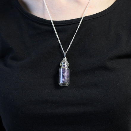 Bottled Gemstones Necklace – Amethyst