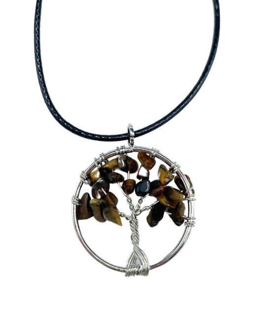 Tree of Life Pendant - Tiger Eye