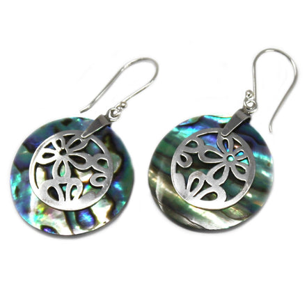 Silver Earrings for Women – Flower Abalone