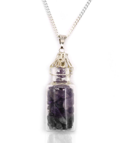 Bottled Gemstones Necklace – Amethyst