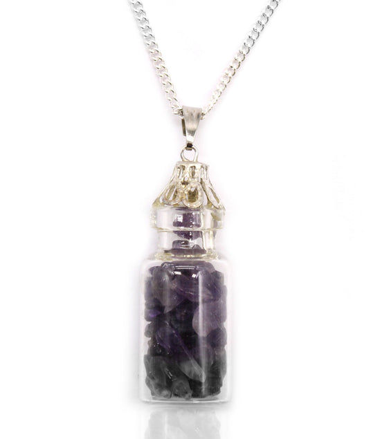 Bottled Gemstones Necklace – Amethyst