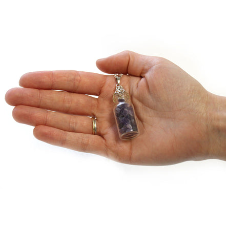 Bottled Gemstones Necklace – Amethyst