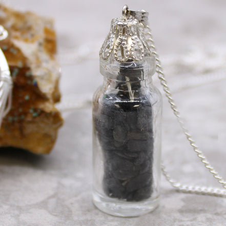 Bottled Gemstones Necklace – Black Onyx