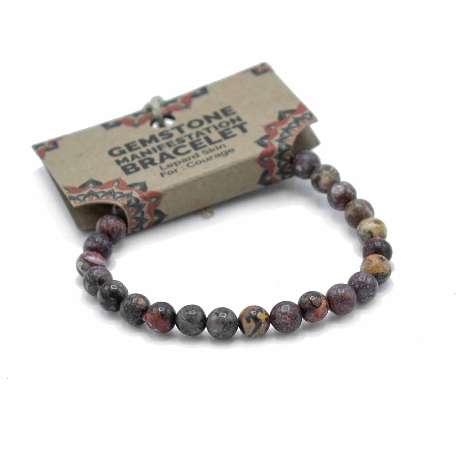 Gemstone Manifestation Bracelet – Leopard Skin Courage