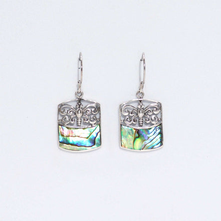 Silver Earrings for Women – Dragonfly Abalone