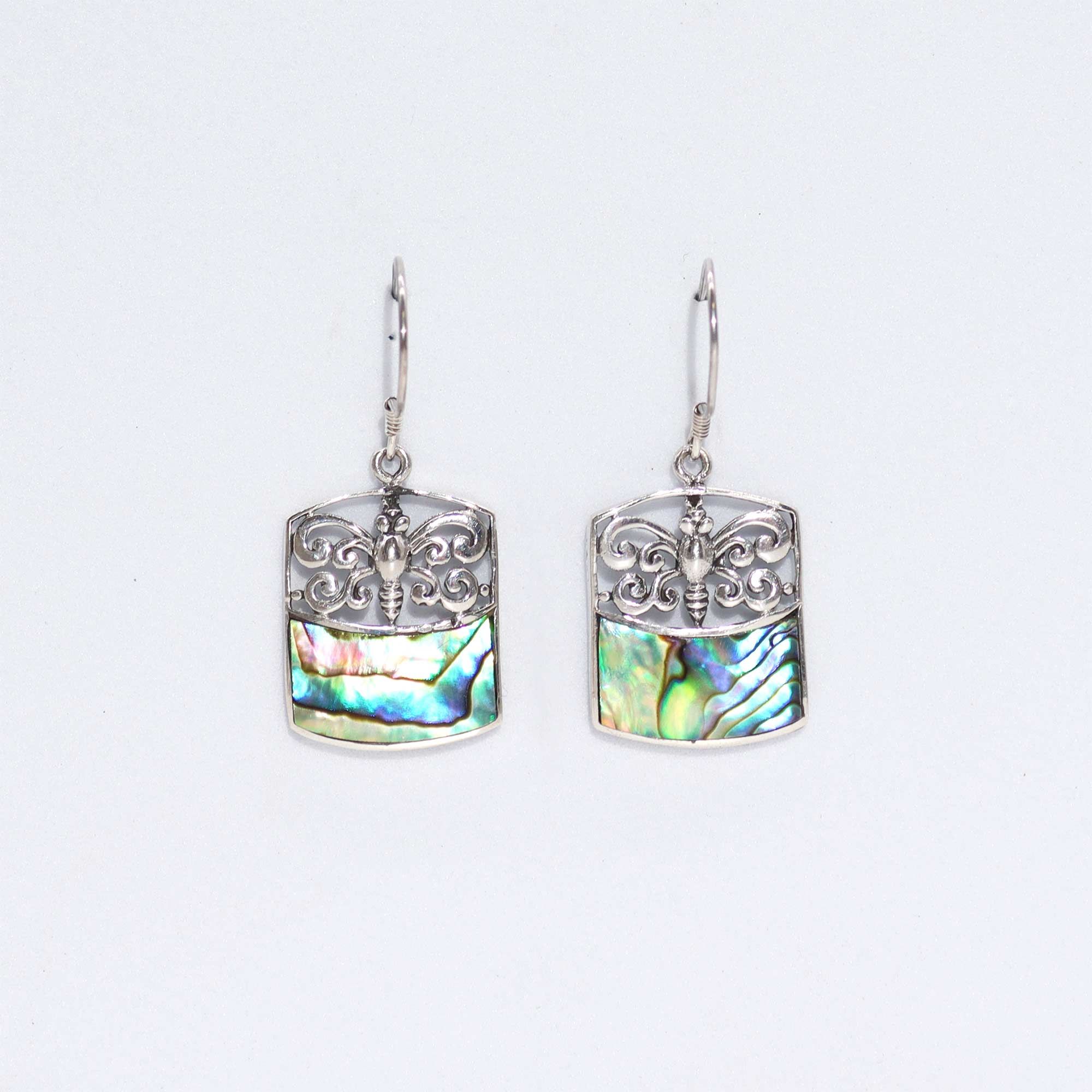 Silver Earrings for Women – Dragonfly Abalone