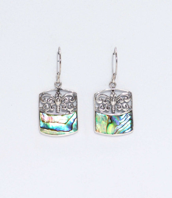 Silver Earrings for Women – Dragonfly Abalone