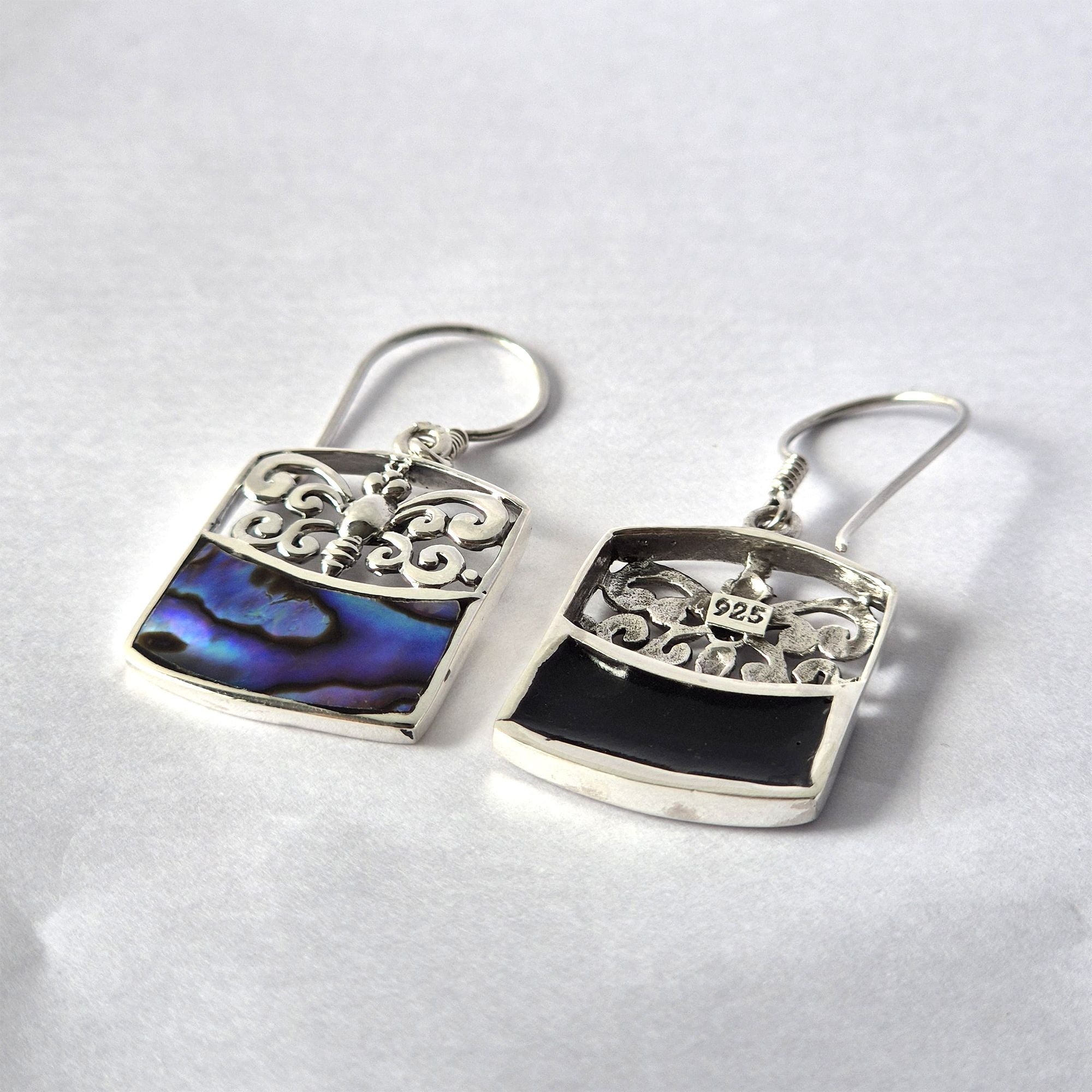 Silver Earrings for Women – Dragonfly Abalone