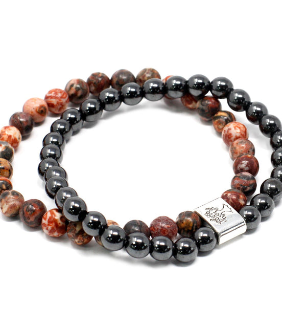 Magnetic Gemstone Bracelet - Leopard Skin