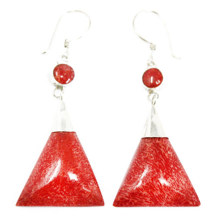 925 Silver Earrings – Triangle Double Drop