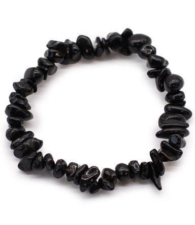 Black Agate Chipstone Bracelet – Protective Natural Stone