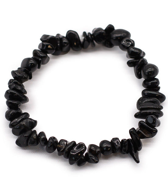 Black Agate Chipstone Bracelet – Protective Natural Stone