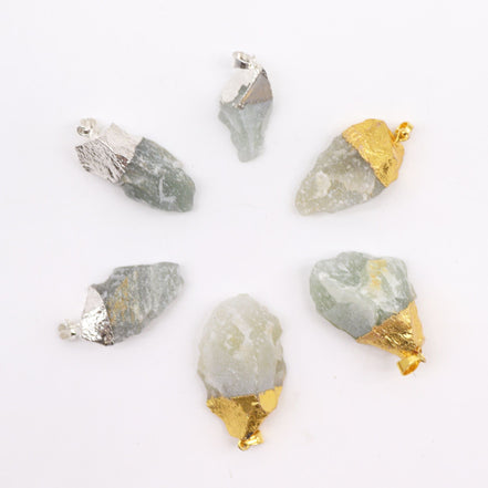 Gemstone Indian Jade Gold & Silver Plated Pendants – 6 Assorted