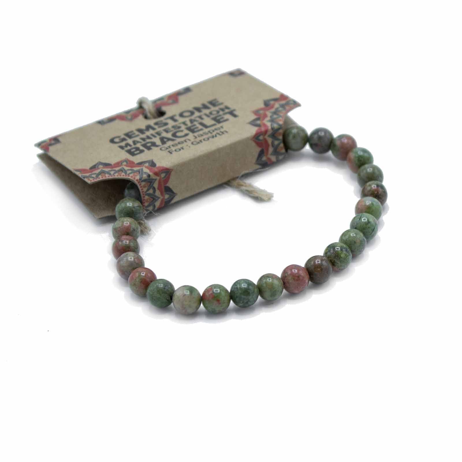 Gemstone Manifestation Bracelet – Green Jasper Growth