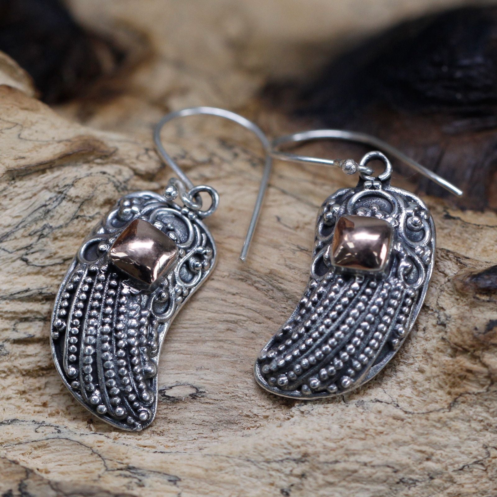 Silver & Gold Earring – Angel Wings