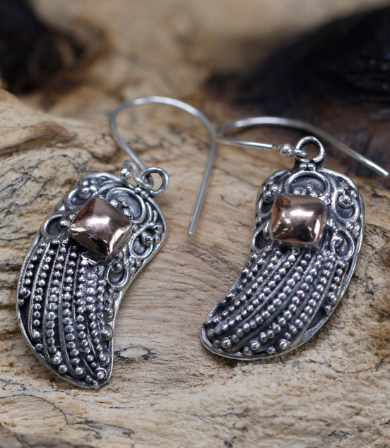 Silver & Gold Earring – Angel Wings