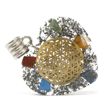 Orgonite Power Pendant – 7 Stone Chakra Heart