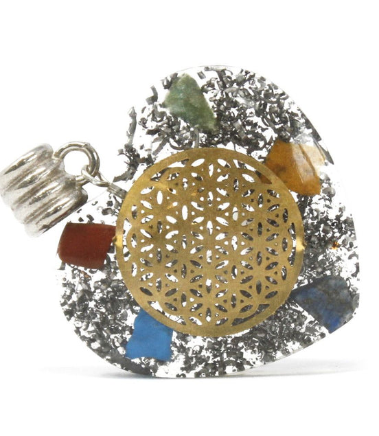 Orgonite Power Pendant – 7 Stone Chakra Heart