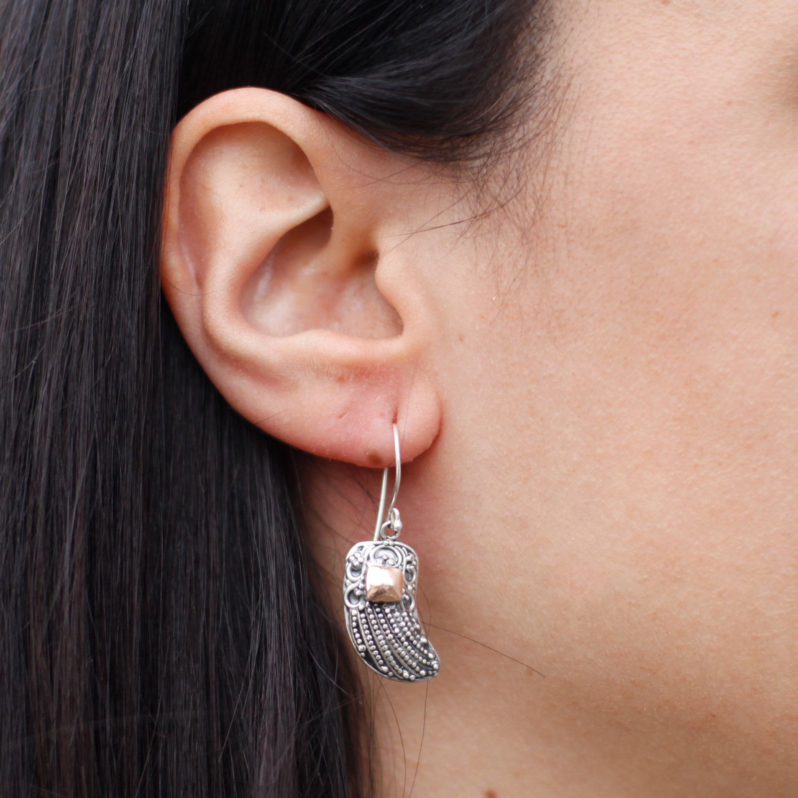Silver & Gold Earring – Angel Wings
