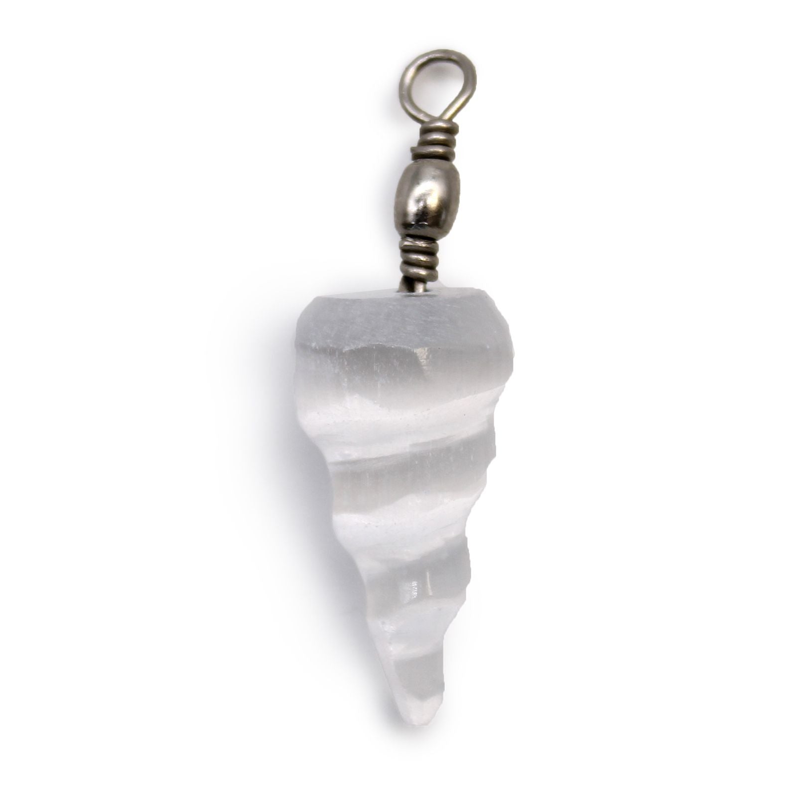 Selenite Spiral Pendant – Sterling Silver Necklace Handmade
