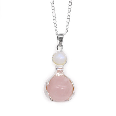 Gemstone Healing Hands Pendant – Rose Quartz