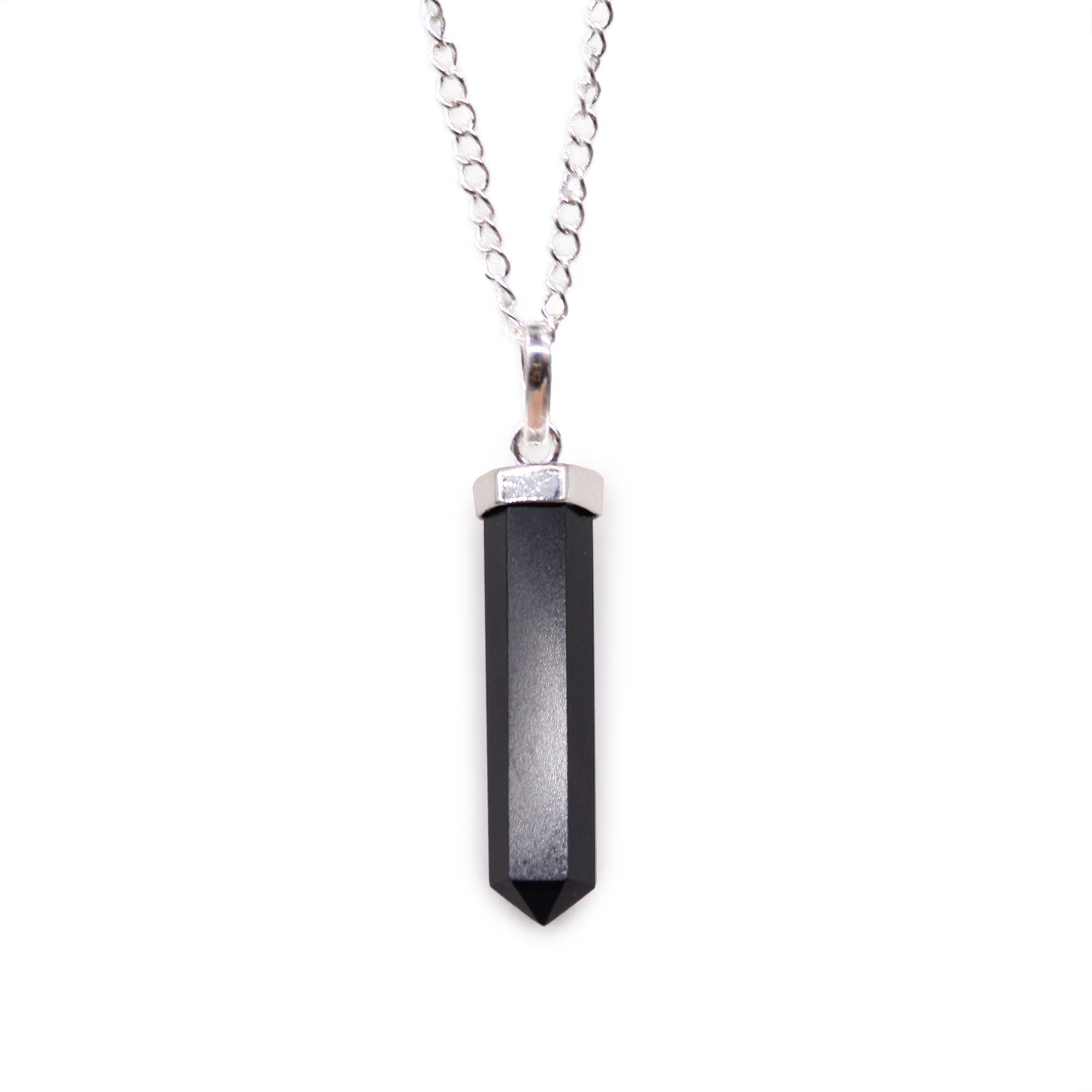Gemstone Classic Point Pendant – Black Agate