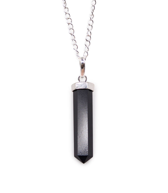 Gemstone Classic Point Pendant – Black Agate