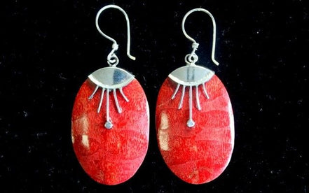925 Silver Earrings – Oval Décor