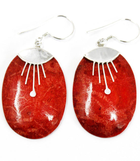 925 Silver Earrings – Oval Décor