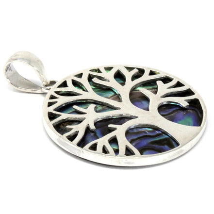 Tree of Life Silver Pendant 30mm – Abalone